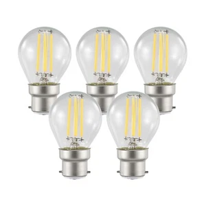 5 x LED Filament Fancy Round Lamp B22 4W 3000k Warm White Glass Bulb Globe 450lm - Picture 1 of 3