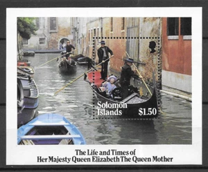 Islas Salomón 1985 Vida y Tiempos de la Reina Madre MNH m/hoja M.S. 542 - Imagen 1 de 1