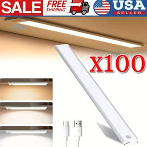 LED Motion Sensor Under Cabinet Closet Light USB Rechargeable Kitchen Lamp Strip - Picture 1 of 15