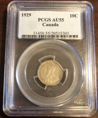 1929 Canada 10C AU55 PCGS (SB11:P) - Image 1 of 4