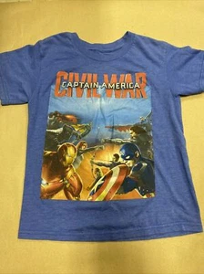 Blue Civil War Captain America Youth T Shirt, Size S - Picture 1 of 2
