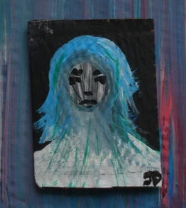 The Wise One - 8 x 10cm - Acrylic Painting On Cardboard. - Picture 1 of 1