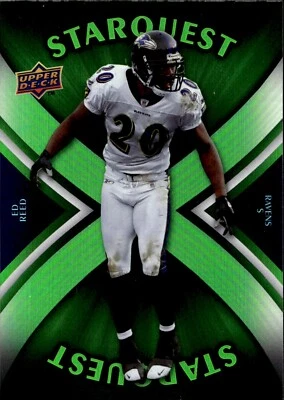 2008 Upper Deck #SQ12 Ed Reed StarQuest Rainbow Green Near mint or better - Image 1 of 2