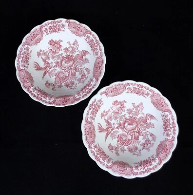 Pair Of Vintage Ridgway 'Windsor' Staffordshire Red & White Bowls - Image 1 of 4