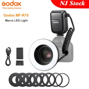 US Godox MF-R76 Macro LED Ring Flash Light Macro Close Up Camera Speedlite Flash - Picture 1 of 12