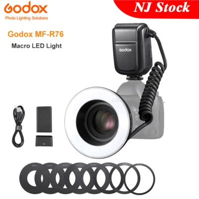 US Godox MF-R76 Macro LED Ring Flash Light Macro Close Up Camera Speedlite Flash - Image 1 of 4