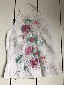 French Connection Vintage White Embroidered Halterneck - Size 6 - New - Picture 1 of 12
