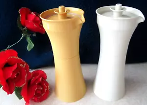 Vintage Tupperware condimento insalata raccolta oro e bianco olio e aceto cruet 1246 - Foto 1 di 11