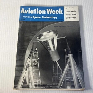 1959 AVIATION WEEK MAGAZINE MAN SPACE CAPSULE MOCKUP COVER MERCURY 7 ANNOUNCED - Bild 1 von 10