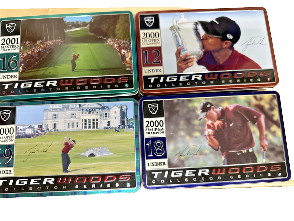 Juego de 4 pelotas de golf Nike Tiger Woods 2000/2001 Grand Slam Collector Tin Series Foto 1 de 4
