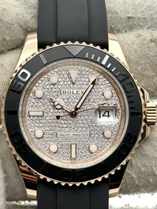 Rolex Yachtmaster 40mm Pave Diamond Dial Rose Gold 126655 Box & Papers 2024 - Picture 1 of 9