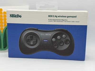 8BITDO M30 Wireless Gamepad Genesis Style 2.4g Controller Black Edition New - Image 1 of 4