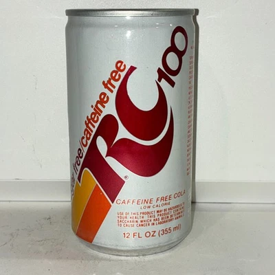 RC 100 Caffeine Free Royal Crown Cola soda can, bottom opened, dented - Image 1 of 4