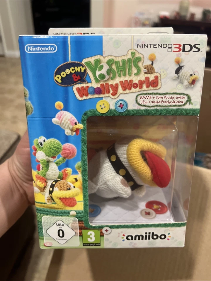 Poochy & Yoshi's Woolly World + пряжа Poochy Amiibo - комплект Nintendo 3DS Amiibo - Изображение 1 из 4
