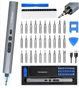 Small Electric Precision Screwdriver Cordless - 3 Torque Settings, 30 S2 Bits - Picture 1 of 8