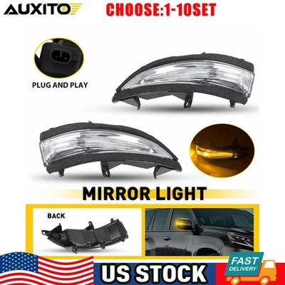 For Lexus LX570 GX460 10-23 Side Mirror Turn Signal Light Amber Clear Lens 2-20X Foto 1 de 4