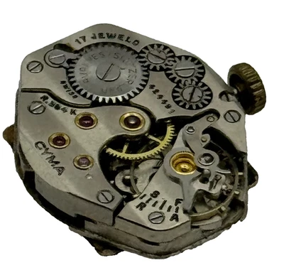 15.6mm Ladies Cyma Tavannes 384K Swiss Manual Wind Watch Movement PARTS SPARES - Image 1 of 4