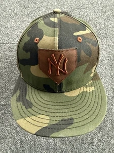 New Era 59FIFTY New York Yankees Camo Fitted Hat 7 1/2 Braun Leder Patch MLB - Bild 1 von 12