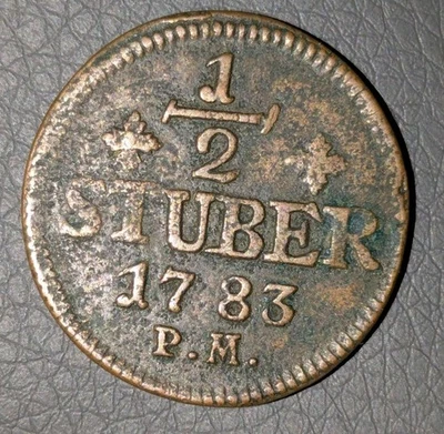 1783 P.M 1/2 Stuber Jülich-Berg Super Fine Coin German States About Extra Fine - Image 1 of 4