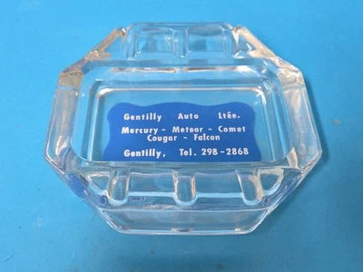 Mid-Century Gentilly Auto Mercury Comet Glass Ashtray 5.25" Dealer Promo - Imagem 1 de 4