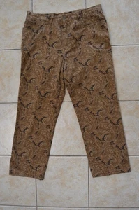 Jones New York Sport Paisley Print Brown Size 12 Stretch Pants - Picture 1 of 11