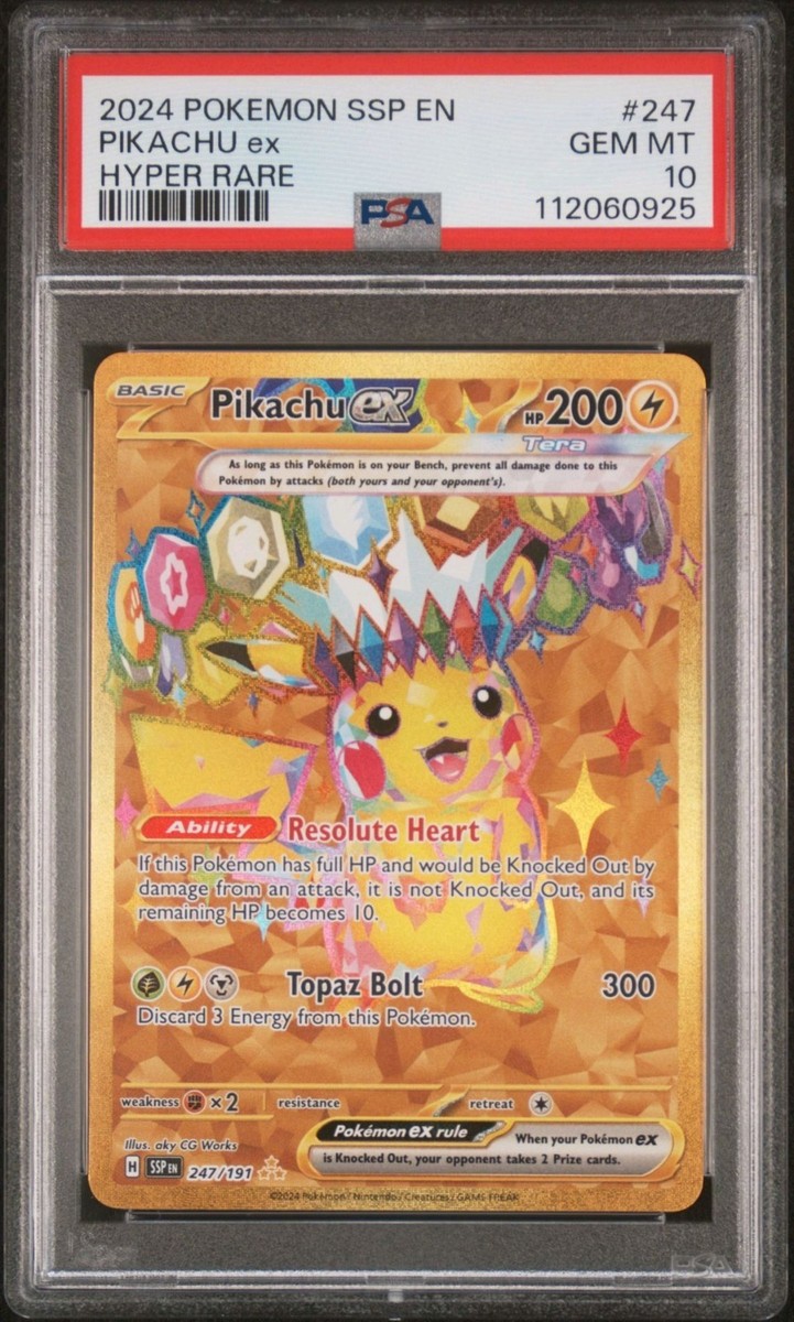 Pikachu Pokémon TCG Grade 10 Rare Individual Collectible Pikachu Pokémon TCG Grade 10 Rare Individual Collectible
