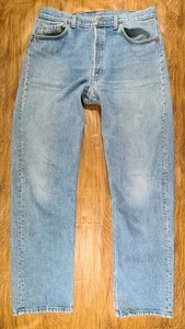 VTG 1990 Levi’s 501 XX Button Fly Made USA Denim Jeans Size 36×34 Actual 34×32 - Picture 1 of 16