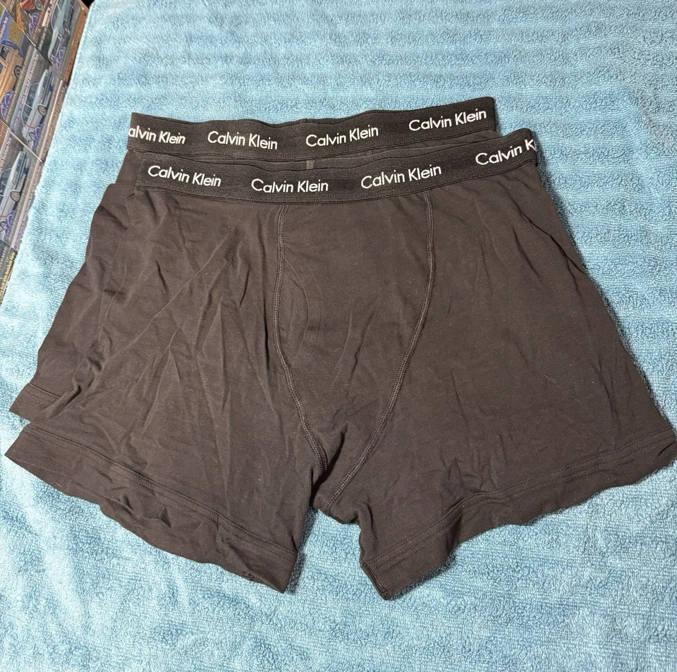 Calvin Klein Men's Boxer Classic Fit Large Black 2 Pack Cotton Underwear - Image 1 of 1