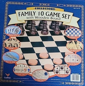 Chess Backgammon Checkers Mancala 10 Family Board Games In Tin Box - Picture 1 of 3