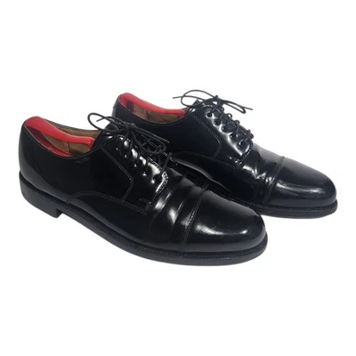 Cole Haan Oxford Derby Shoes Mens 9 D Black Patent Leather Cap Toe Lace Up 08330 - Image 1 of 4