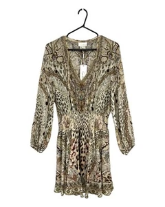 Excellent Condition CAMILLA Women's Beige Silk Mini Dress XS - Picture 1 of 5