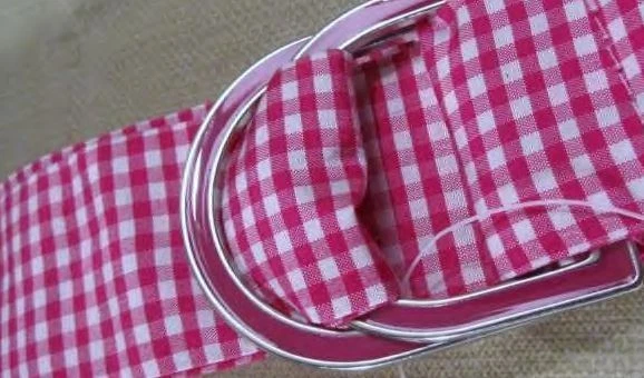 Talbots Belt  XS Silk Pink &  White  Check 0 2 Enamel Buckle NWT $39 - Image 1 of 2