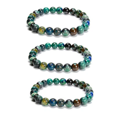 Азурит малахит хризоколла круглый бисер браслет 8 мм 7,5'' длина 3 шт/комплект - Изображение 1 из 3