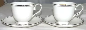 Dos tazas de té y platillos Lenox Federal Platinum - nunca usados - Imagen 1 de 3