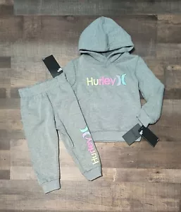Nuovo! Completo felpa e pantaloni bambino ragazzo Hurley in pile con logo 2T 3T 4T - Foto 1 di 3