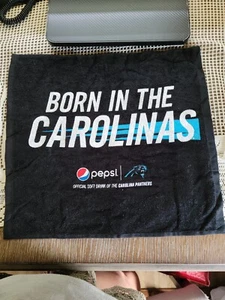 Carolina Panthers black hand towel/"growl towel" NOS BORN IN THE CAROLINAS Pepsi - Picture 1 of 6