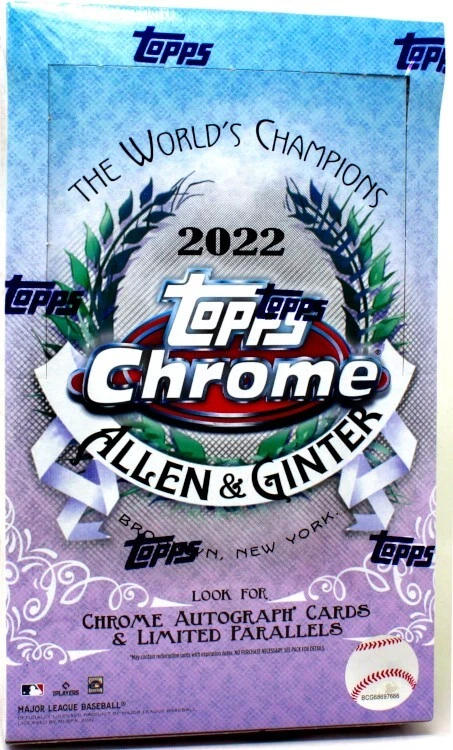 2022 TOPPS ALLEN & GINTER CHROME BASEBALL HOBBY BOX BLOWOUT CARDS - Image 1 of 2