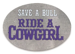 Nuovo coperchio gancio rimorchio Save a Bull Ride a Cowgirl 3 1/2 x 5 Made in USA - Foto 1 di 3