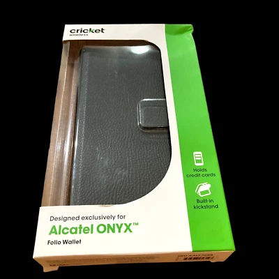 Alcatel Onyx Case Folio Wallet Cricket Credit Card/Kickstand - Image 1 of 3