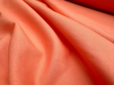 LUSHFABRIC Klassischer Leinen Baumwollmischung Uni Stoff Wohndeko - 140 cm breit - Pfirsich Rosa