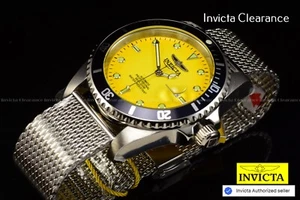 NEW Invicta Men 47mm Pro Diver AUTOMATIC Mesh Bracelet YELLOW DIAL SS Watch !! - Picture 1 of 10