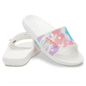 Crocs Classic Tie Dye Slides Waterproof Sandals 206520 6SN- SIZE 7 MEN / 9 WOMEN - Picture 1 of 7