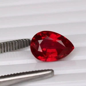 AAA+ Red Ruby Blood 6.95 Ct. Pear Cut Mozambique Amazing Precious Loose Gemstone - Picture 1 of 6
