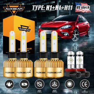For Acura RSX 2004 2003 2002 6x LED Headlight Hi/Lo +Fog Light Bulbs Combo White - Picture 1 of 12