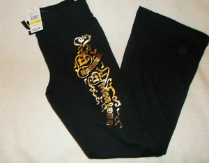 Disney Girls Size M Black Pants with Hannah Montana Script Cotton 10 12 NEW - Picture 1 of 3