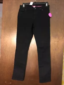 Vintage 90s Girls size 12 black denim stretch jeans Super Skinny inseam 26" - Picture 1 of 3