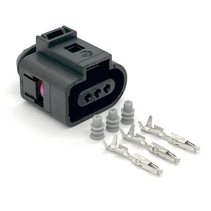 VW Audi 3-Pin Cam Sensor Plug Connector Terminals & Seals Mk5/6 Jetta Golf - Picture 1 of 2