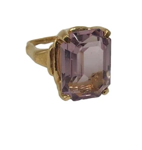 Vintage Vendome Light Purple Stone Squared Adjustable Band Designer Statement - Picture 1 of 15