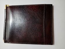 Paul Stuart Leather  mens Wallet 3 by4 inch metal clap cash holder w/ pockets