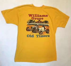 Vintage Williams Grove Old Timers grafisches Rennsport-T-Shirt gelb 1980er Jahre Gr. unbekannt - Bild 1 von 8